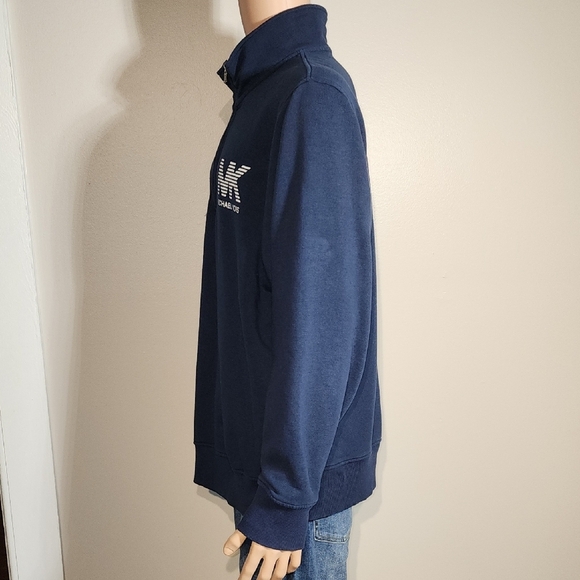 Michael Kors Men's Zip-Up Sweater in Navy - Picture 7 of 10